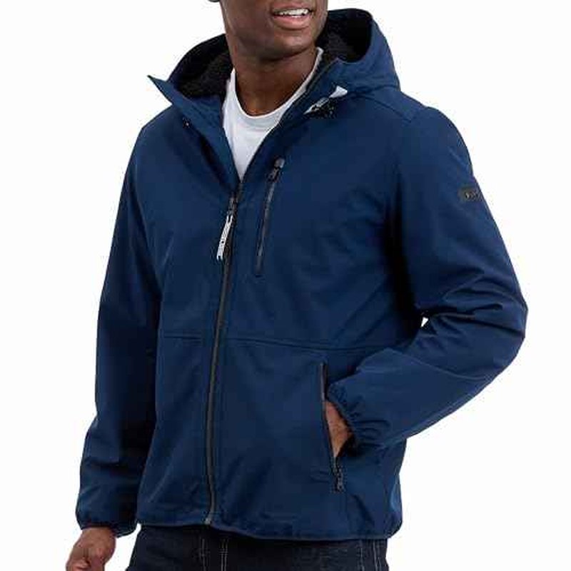 Michael Kors mens Softshell Jacket With Faux Sherpa Lining, Wind and Water Resistant Jackets for Men