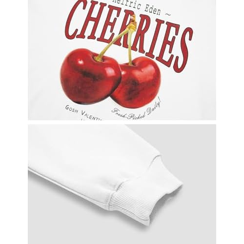 Aelfric Eden Hoodie Cherry Graphic Hooded Sweatshirt Womens Hoodies Y2K Cute Pullover Unisex