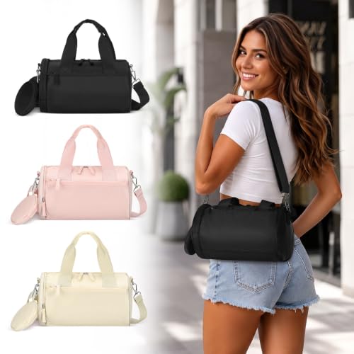 Convgo Small Black Gym & Travel Duffle Bag for Men & Women