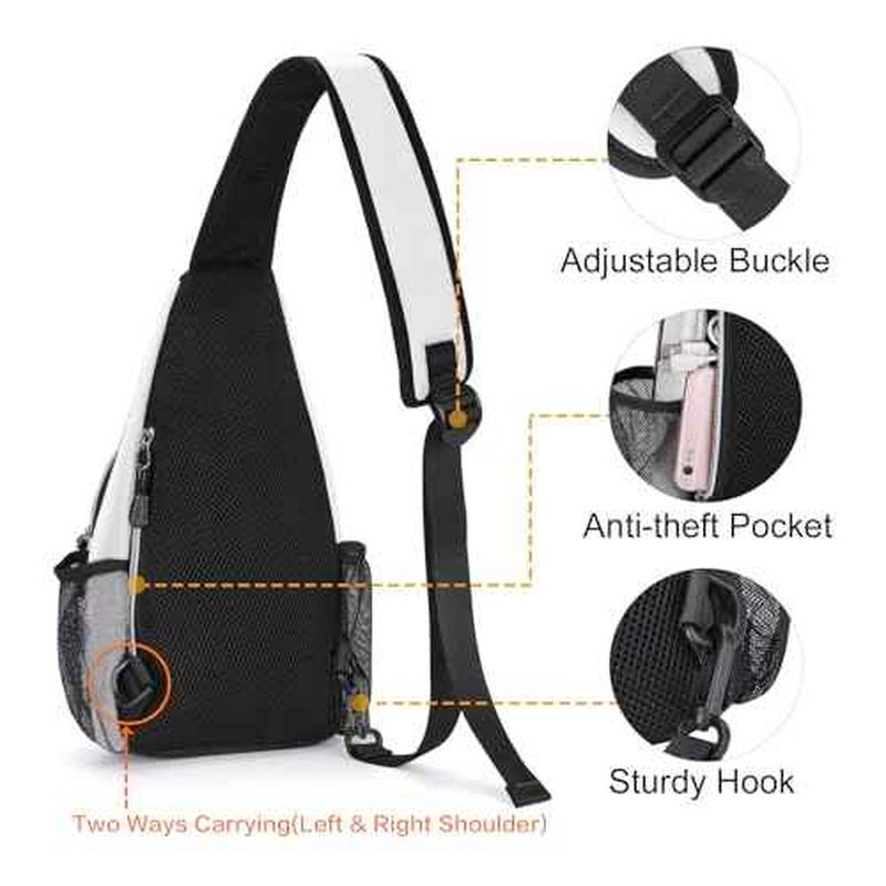 MOSISO Mini Sling Backpack,Small Hiking Daypack Travel Outdoor Casual Sports Bag, Ivory White