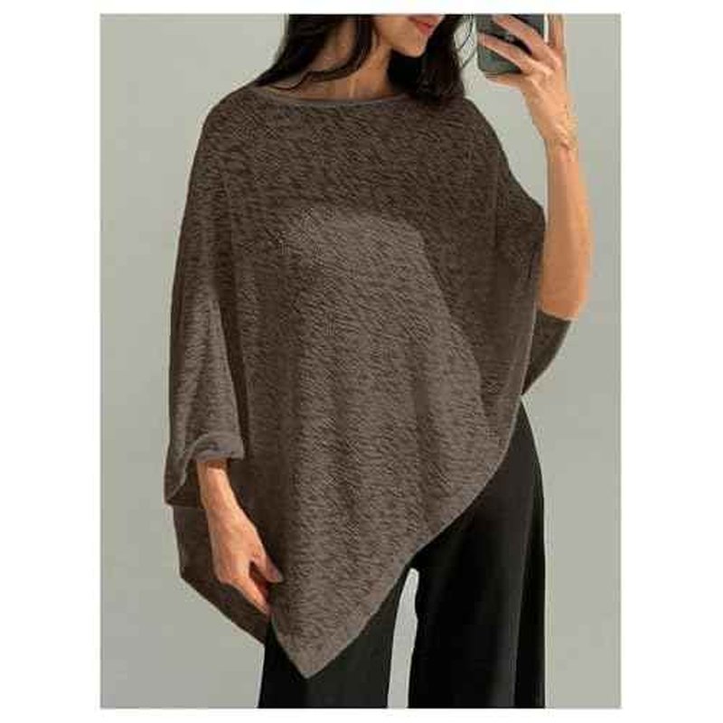 MakeMeChic Ponchos for Women Sheer Poncho Sweater Shawl Wraps Coverup