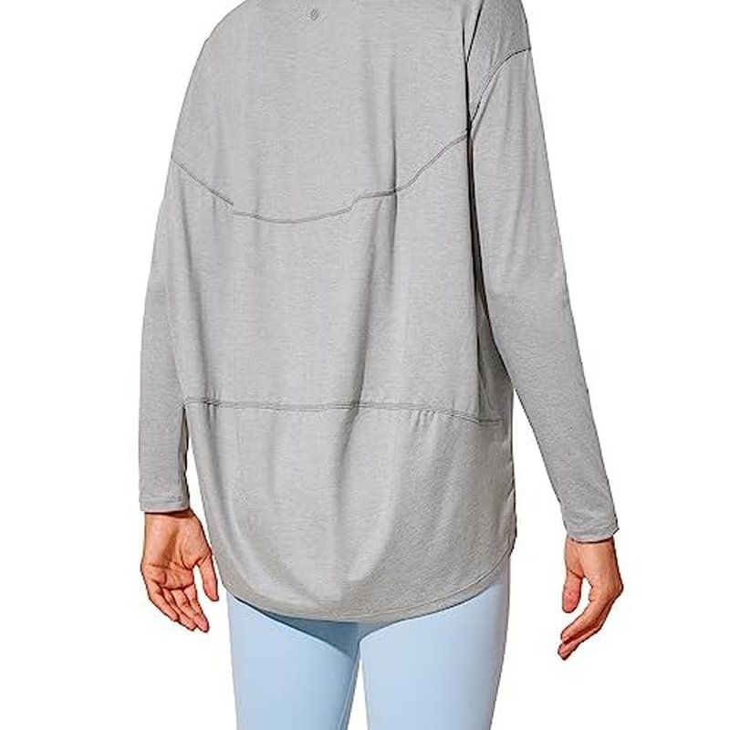 CRZ YOGA Womens UPF 50+ Lightweight Long Sleeve Workout Shirts Sun Protection Loose Quick Dry Hiking Tops Outdoor Fishing