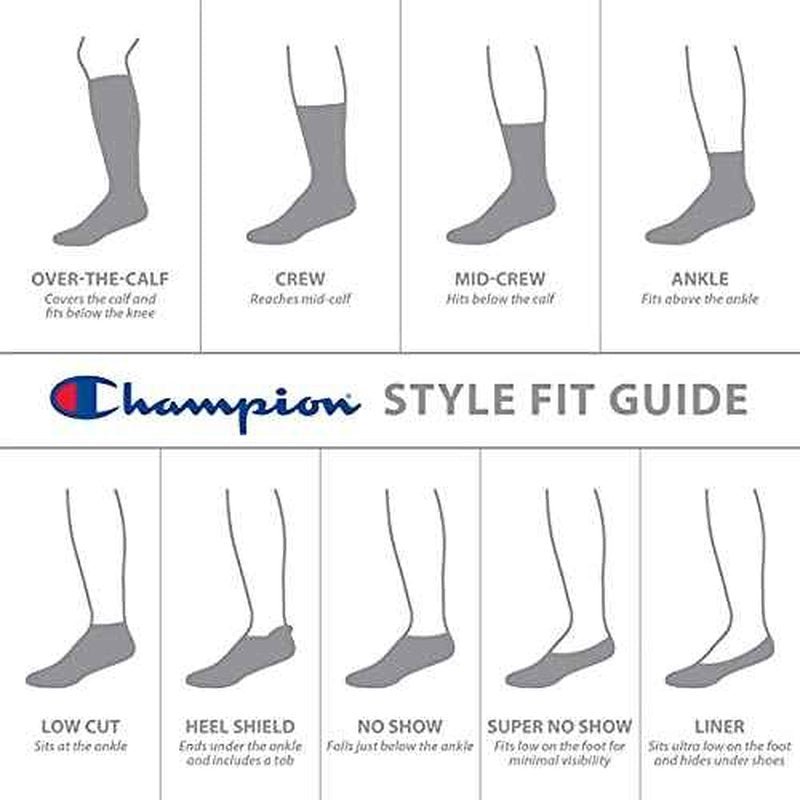 Champion Women's Hollow Script Logo Crew Scck, 3-Pair