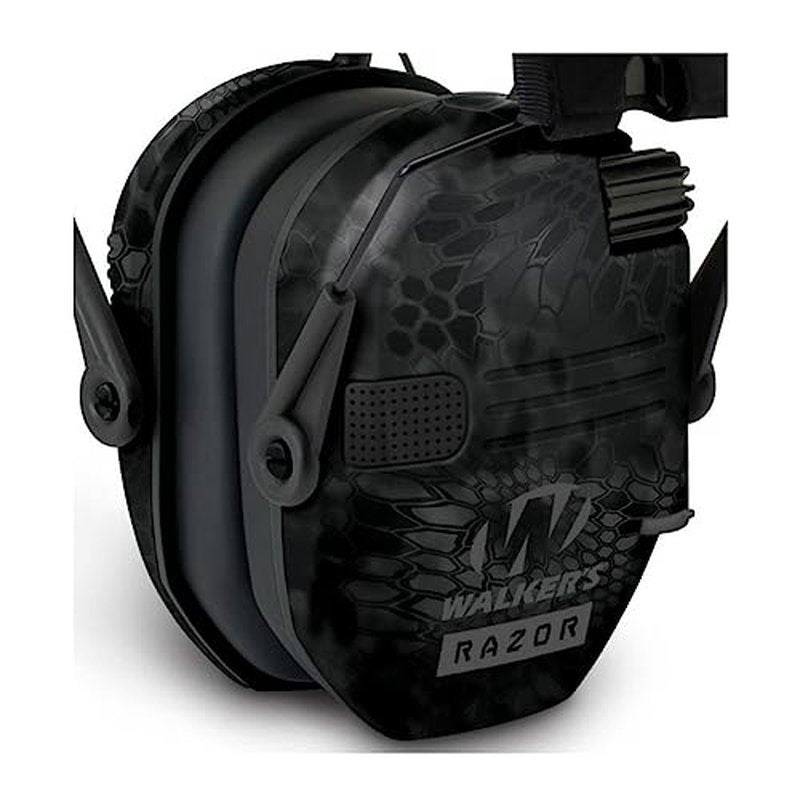 Walkers Razor Patriot Series Hi-Gain Omnidirectional Microphone Adjustable Range Shooting Hunting Hearing Protection Electronic Earmuffs (Kryptek Camo) (2-Pack)