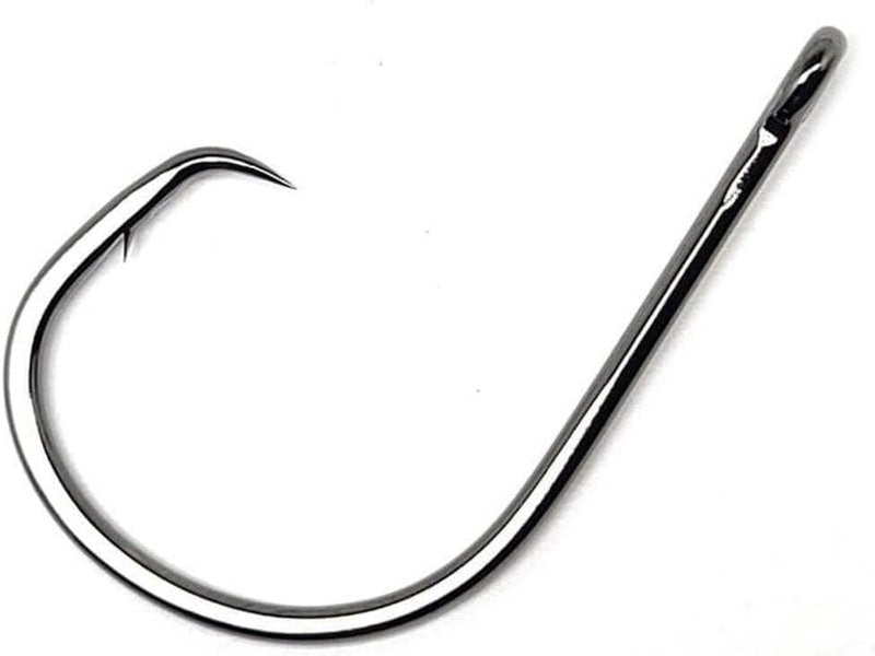 Octopus Circle Hooks - Size 6 Inline Point, Straight Eye, 25-Pack | Durable Ns Black Finish