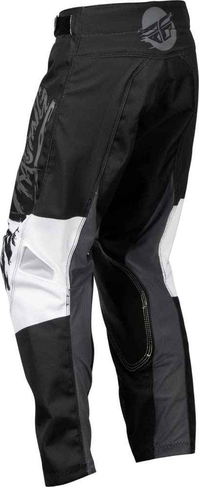 Fly Racing 2023 Youth Kinetic Khaos Pants (Grey/Black/White, 18)