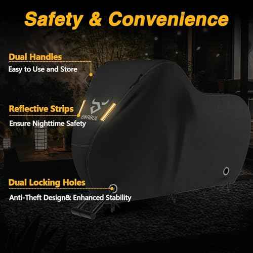 EVERBUL Bike Cover for 1 or 2 Bike 79'' L x 30'' W x 44'' H, Outdoor Waterproof Bicycle Covers with Lock Hole, 420D Heavy Duty Fabric Rain Sun UV Dust Wind Proof for Mountain, Road Bike, EBike