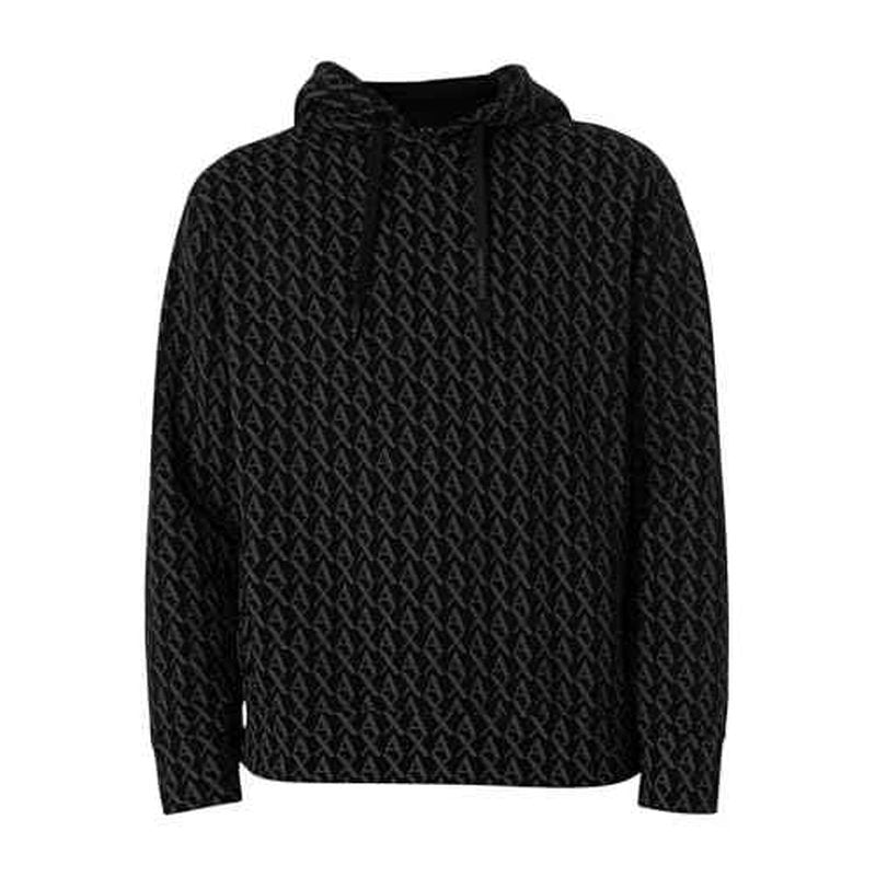 Armani Exchange mens All Over Print Cotton Hooded Sweatshirt
