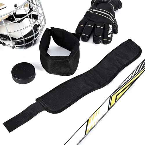 Taiyin 2 Pcs Winter Hockey Neck Guard Sports Cut Resistant Neck Guard Collar Protector for Youth Adult Paintball Ice Hockey Protective Gear, Black