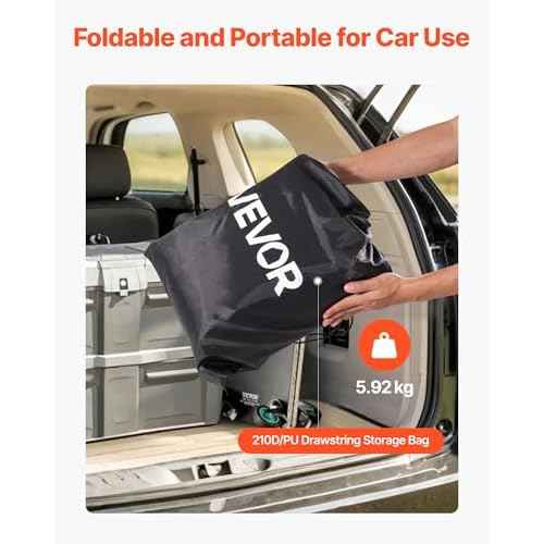 VEVOR Truck Bed Cargo Bag, Waterproof 840D PVC, 51.18 x 40.16 x 21.85 in (26 Cu. ft), Heavy Duty Cargo Bag for Truck Bed with Bungee Cords, Net and Carabiners, Fits a Variety of SUV & Pickup Trucks