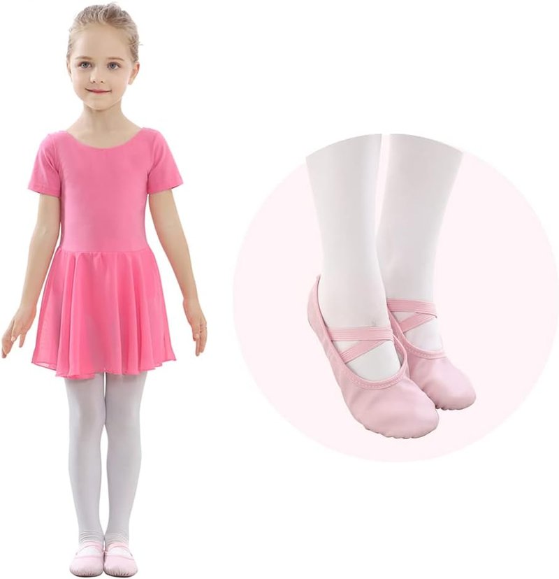 Ballet Shoes for Girls | Soft Leather Toddler & Kids Dance Slippers - Comfortable Fit