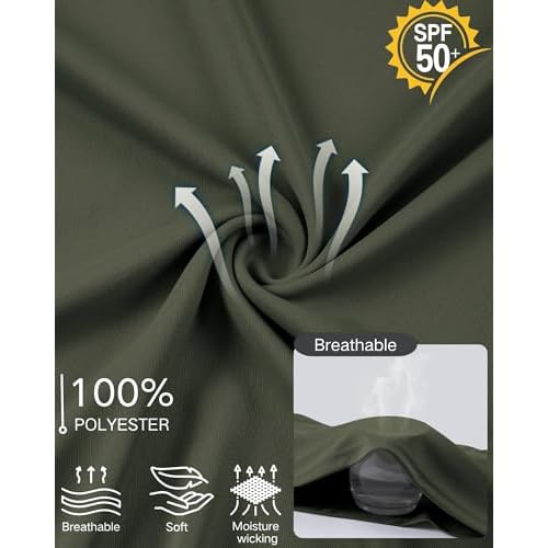 Men's UPF 50+ Sun Protection Shirts Rash Guard Long Sleeve Quick Dry Moisture Wicking Workouts Outdoor