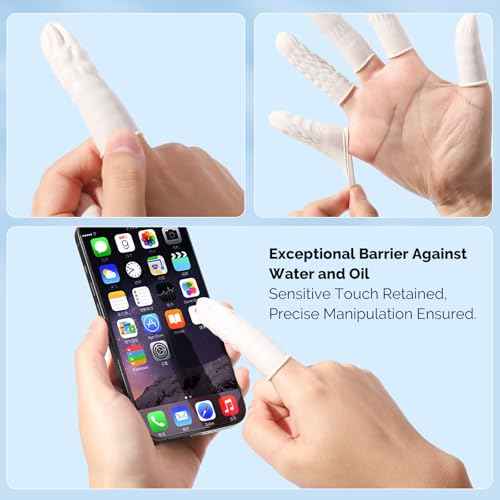 JMU Latex Finger Cots Medium, 200Pcs Finger Protectors Disposable Finger Gloves