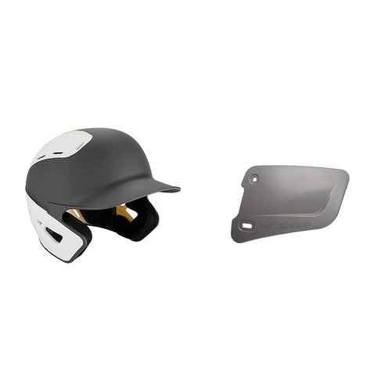 Bundle of Mizuno B6 Adult Baseball Batting Helmet, Grey-White, Large/X-Large + Mizuno Batters Face Protector, Grey, Left Hand Batter
