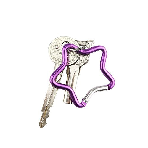 SWATOM Aluminum Star Shape Carabiner Clip Spring Snap Hook Keyring Carabiners Keychains Outdoor Accessories (2.6 Inch)