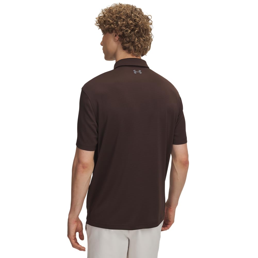 Under Armour Men's Tech Golf Polo, (246) Kona Brown / / Pitch Gray, Small