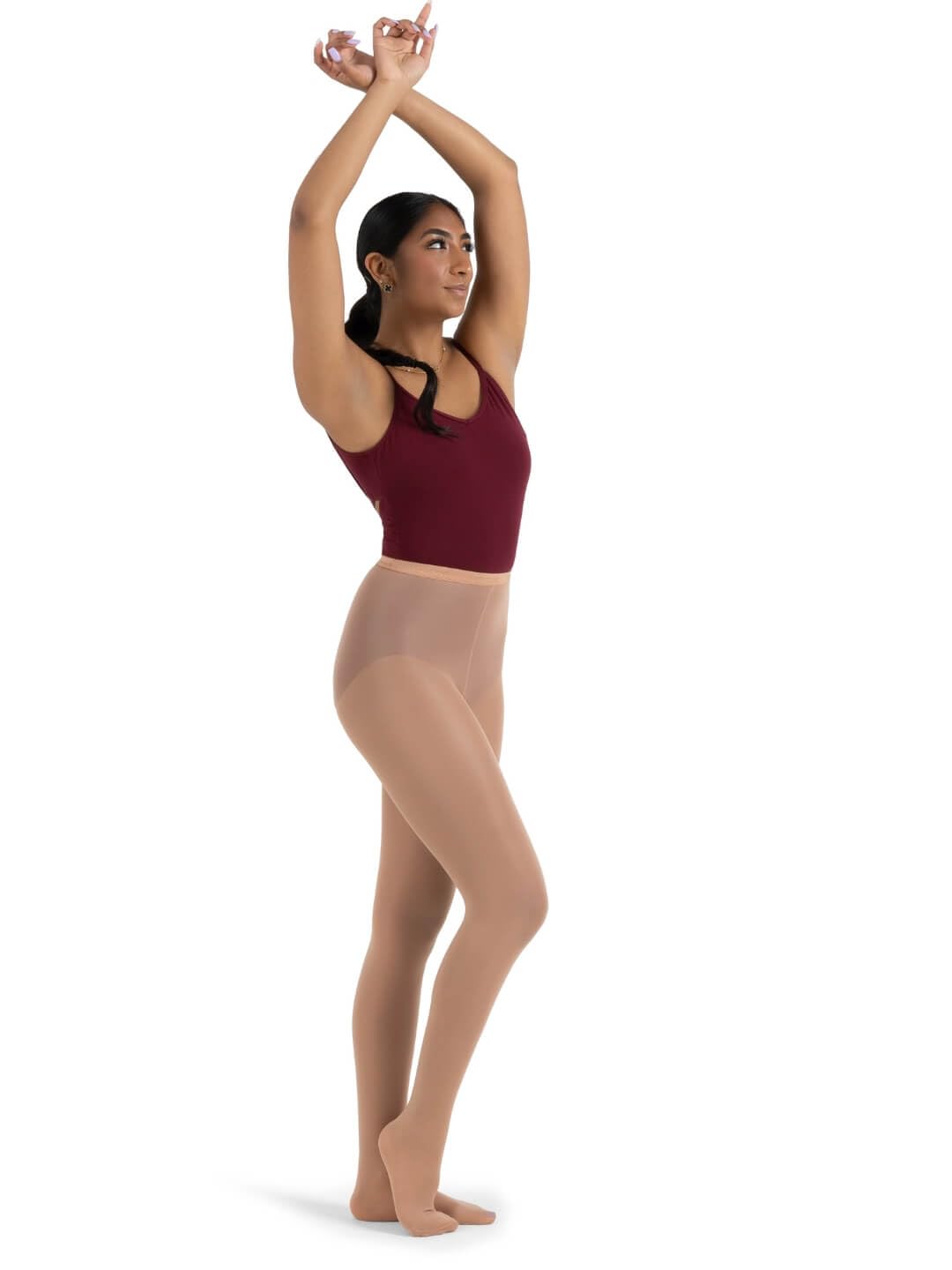 Capezio Women's Hold & Stretch Plus Footed Tights, Light Suntan, 2X