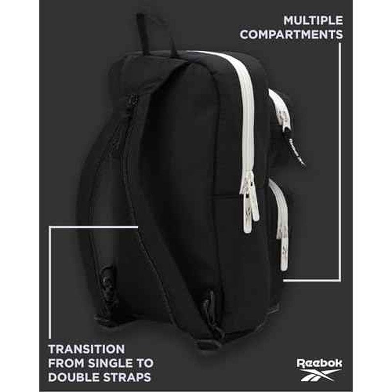 Reebok Unisex Crossbody Sling Bags ? Compact Convertible Strap Cross Body Bag Travel Sling Bag - Gym & Travel Essential