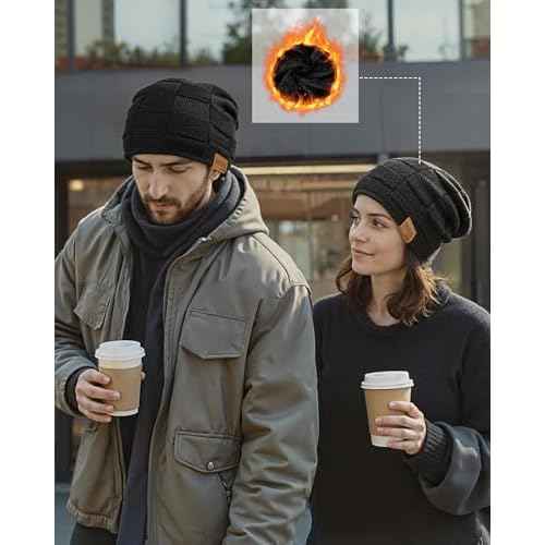 Senker Fashion Slouchy Beanie for Men Women, Oversized Winter Beanies Hats Warm Thick Stocking Caps for Gifts Outdoor