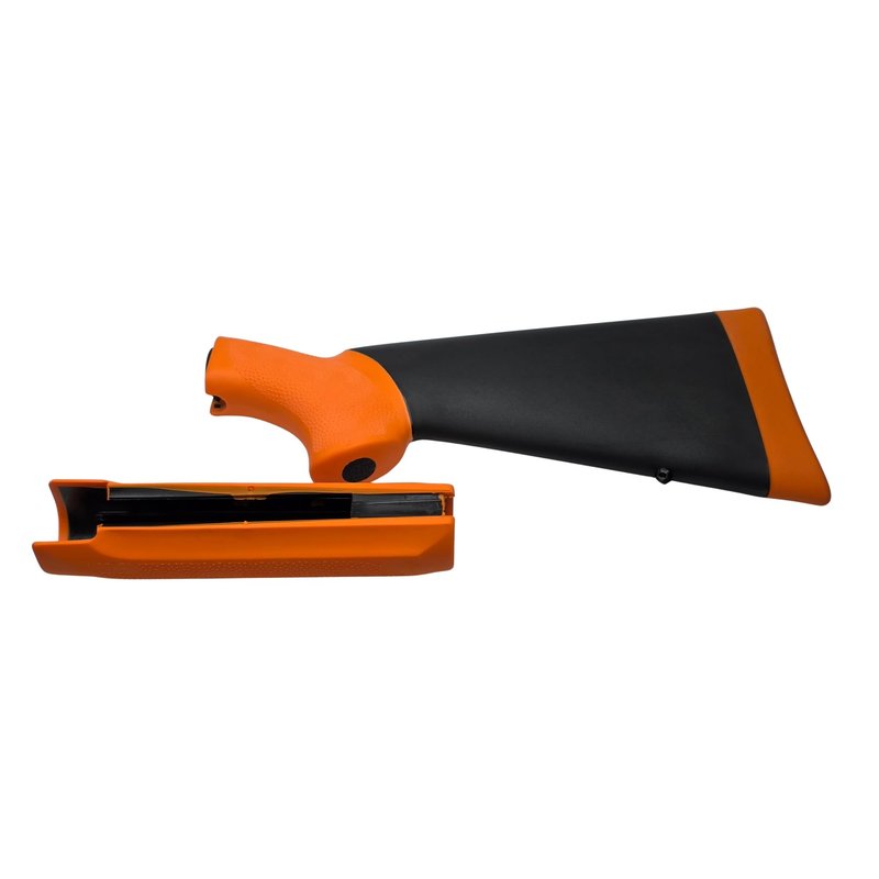Hogue OverMolded Rubber Shotgun Stock and Forend for Mossberg 500 12 Gauge, Less Lethal Orange - 05042