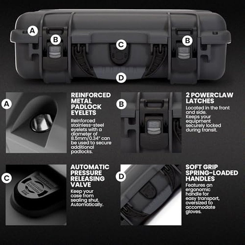 NANUK Hard Case with Custom Foam Insert for 2 up to 15 UP Professional Sporting Gear with Wheels ? IP67 Waterproof Gear Case Storage, Made in Canada