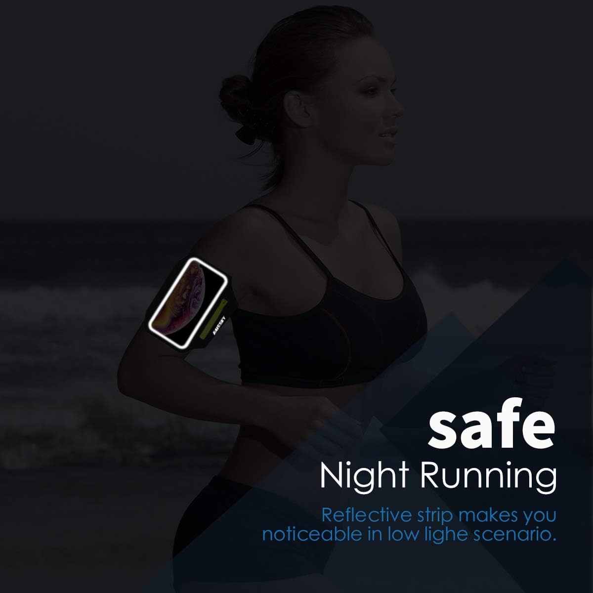 Running Armband for iPhone & Galaxy | Water Resistant Sports Phone Holder with Earphone Bag & Zipper Slot for 6.7" Phones