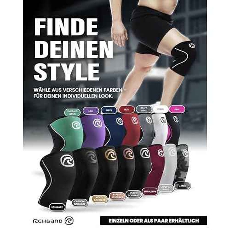 Rehband 5mm Knee Sleeves for Functional Training, Cross-Training & Powerlifting, Weightlifting Knee Support made of Neoprene, Unisex, Colour:White/Black - 1 Pair, Size:X-Small