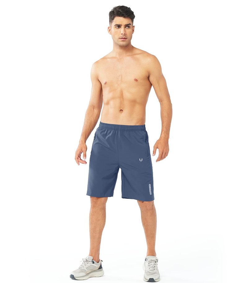 NORTHYARD Men's Athletic Running Shorts Gym Workout 7"/9"/5" Quick Dry Lightweight Sports Basketball Tennis 3 Zipper Pockets FEDERALBLUE-9inch 4XL