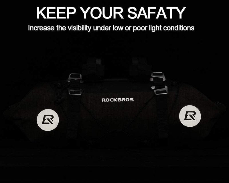 ROCKBROS Bikepacking Bike Handlebar Bag 7L-14L Waterproof Large Dry Pack Bicycle Front Bag Roll for MTB Mountain Road Drop-bar Bikes Bar