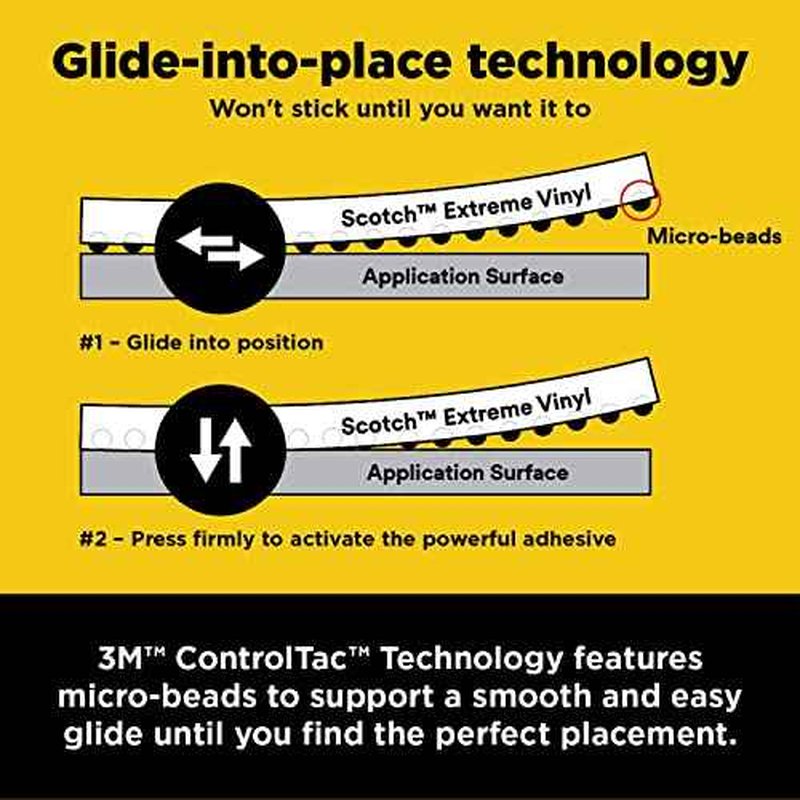 Scotch Extreme Premium Vinyl, 12 x 24 in, Perfect for Outdoor and Automotive Projects, Holds Securely Under The Toughest Conditions, White (VIN-EX-WHT)