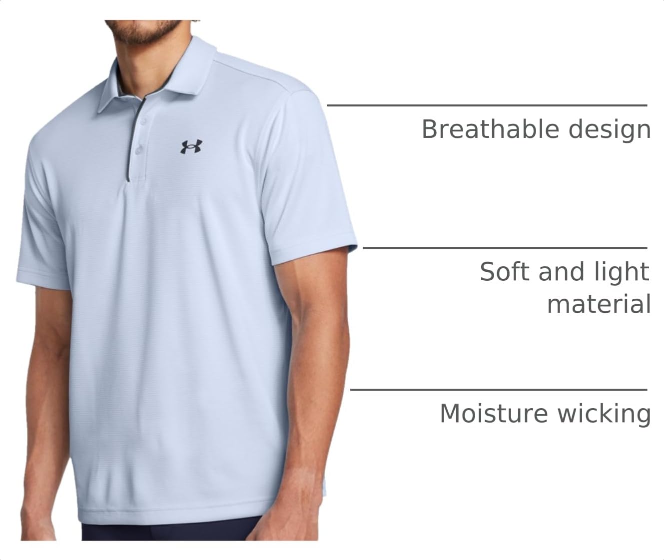 Under Armour Men's Tech Golf Polo, (470) Nimbus Blue / / Pitch Gray, Small