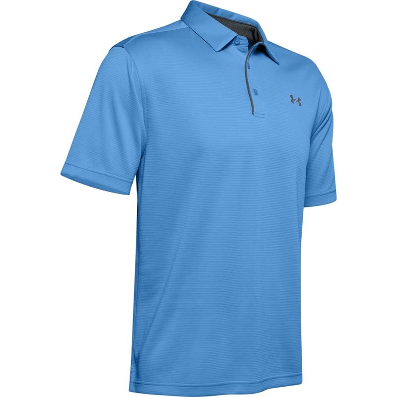 Under Armour Men's Tech Golf Polo, Carolina Blue (475)/Pitch Gray, Small