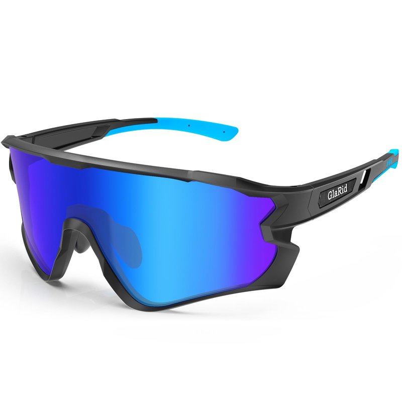 GlaRid Cycling Glasses, Anti-Glare Polarized Running Sunglasses for Women/Men With Sunglasses Case, UV400 Protection, Sports Sunglasses with Non-Slip Temple for Running, Softball, Biking, Fishing