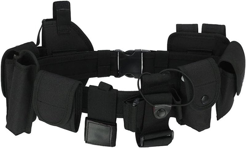 Tactical Duty Belt - 10-in-1 Military Security Belt with Pouches | Adjustable Size & Durable Design