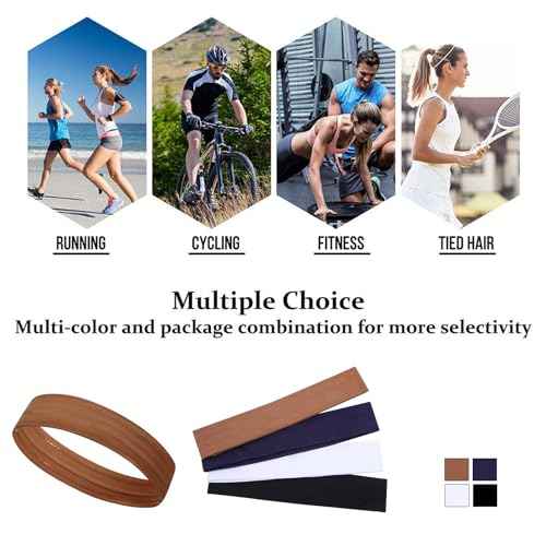 Workout Headbands Non Slip Headband Sport Headbands Sweatbands Elastic Sport Hair Bands for Sports Travel Indoor Fitness Gym