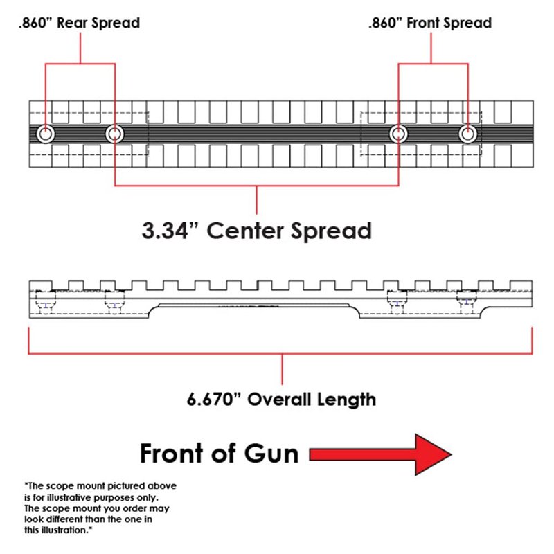 EGW Winchester XPR Short Action Picatinny Rail Scope Mount 0 MOA - 42603