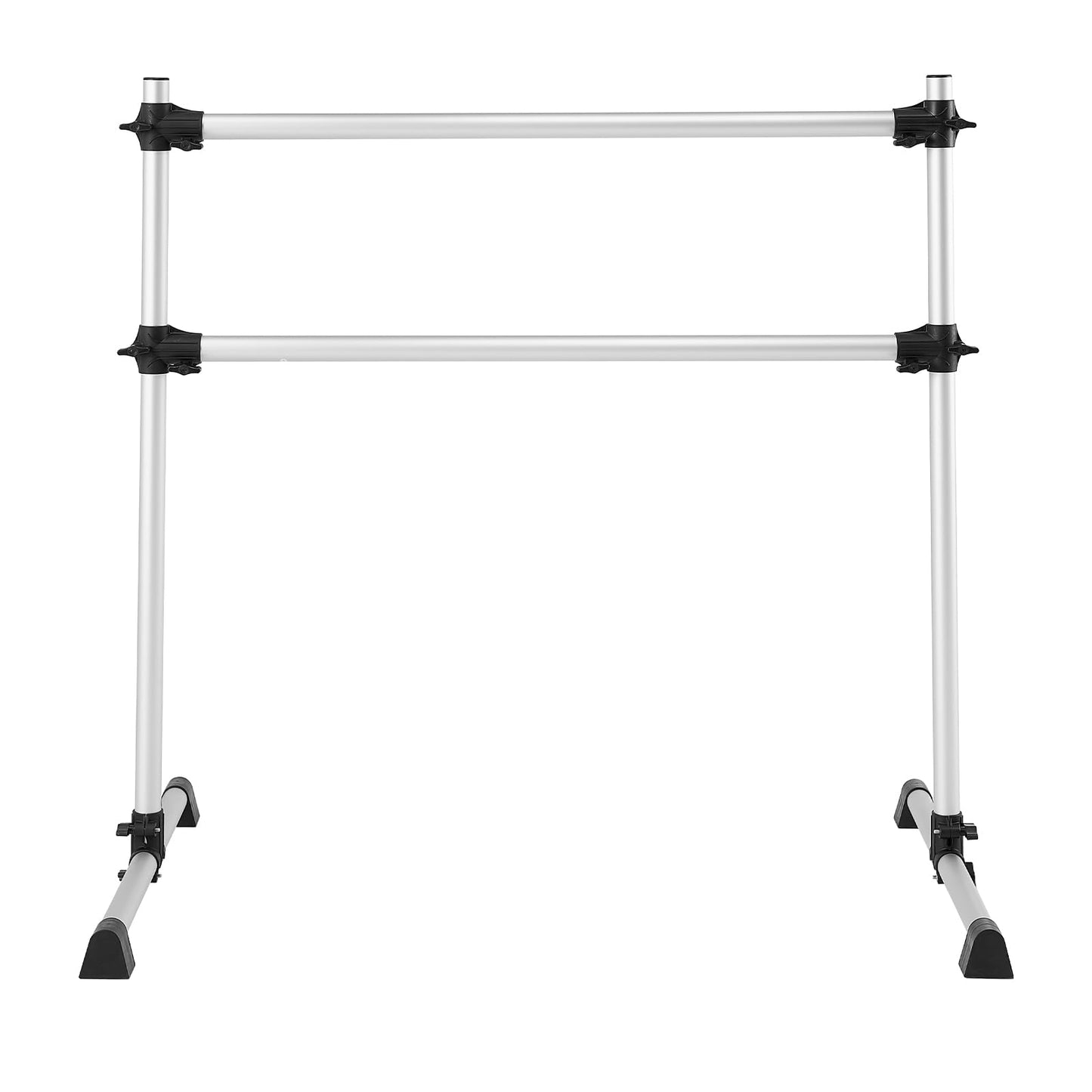 VEVOR Ballet Barre, 4 Ft Aluminum Double Barre Bar for Home, Freestanding Portable Ballet Stretching Dance Bars, Height Adjustable Anti-Wobble Fitness Studio Equipment, for Pilates Balance Workout