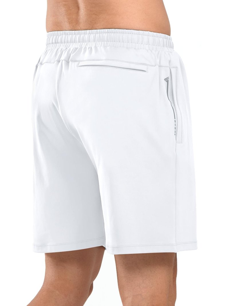 NORTHYARD Men's 7" Gym Shorts Knit Athletic Tennis Shorts for Men with Zipper Pockets for Workout Athletic Training Black 2XL