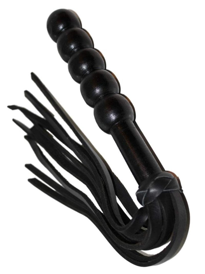 Prairie Horse Supply Leather Flogger - with 50 Premium Leather Tails Braided Handle Grip and Wrist Strap Small Whip Crop