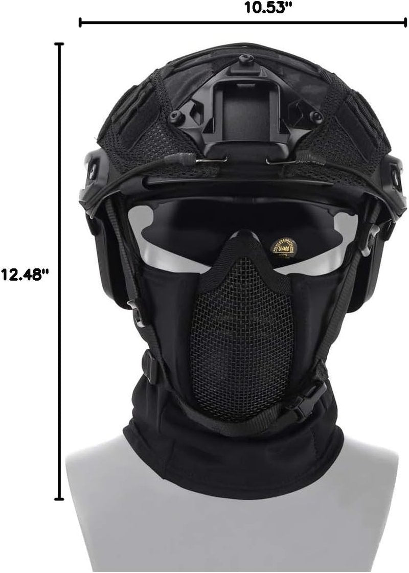 Tactical Full Face Mask | Balaclava Cap for Motorcycle & Airsoft | Metal Mesh Hunting Gear