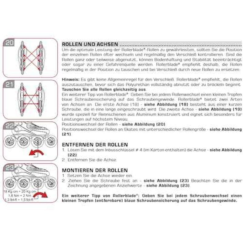 Rollerblade Unisex - Adult Hydrogen 125/85A (6 Pieces) 6 Inline Skate Wheels, White, 125 mm/85A