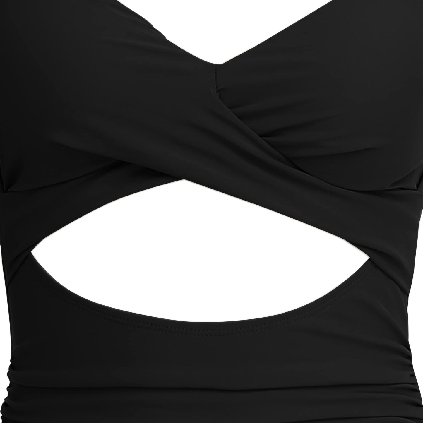 Eomenie Women's Tummy Control One Piece Swimsuit Cutout Bathing Suit S