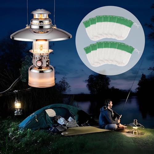 Lantern Mantles, Camping Lantern Mantles for Propane Lantern U Shape String Tie Mantles for Gas Lamp Mantles Gas Lantern Covers for Fueled Lighting for Outdoor Camping Lantern Natural - 12PCS