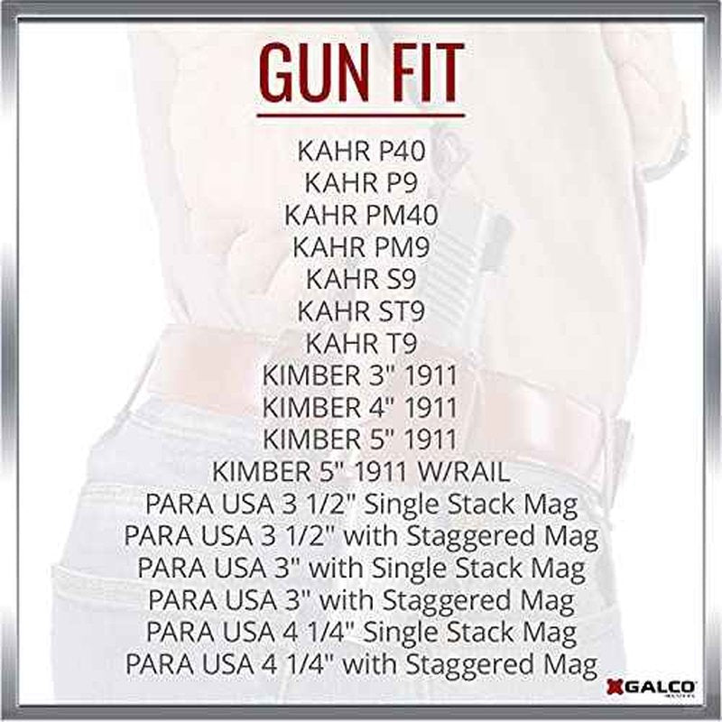 Galco Yaqui Slide Belt Holster for 1911 3-Inch-5-Inch Colt, Kimber, para, Springfield, Kahr, Walther P22