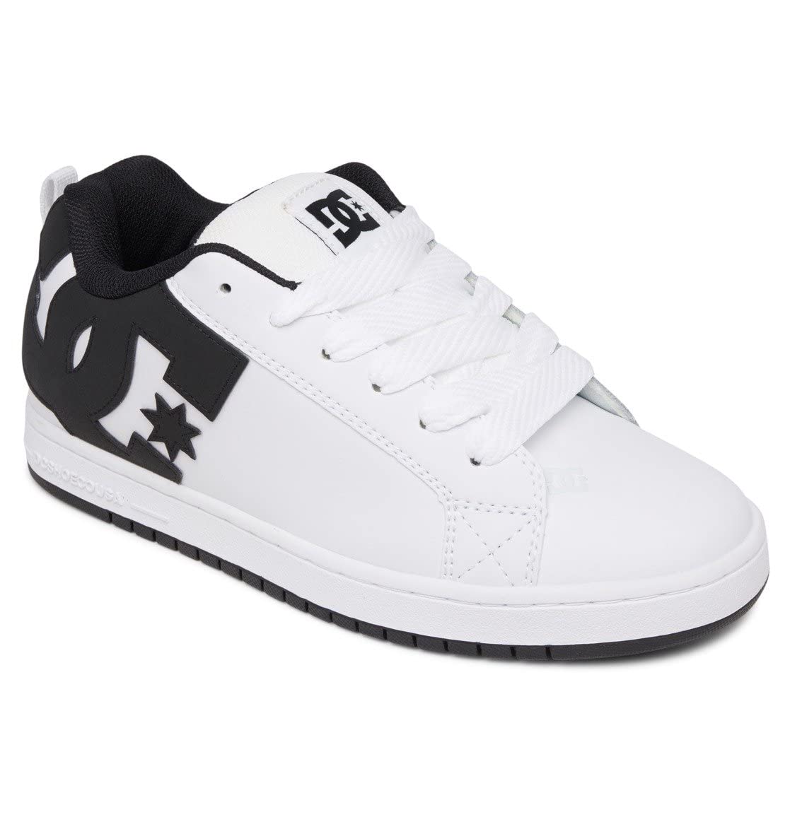 DC Mens Court Graffik Skate Shoe, White/Black/Black,11