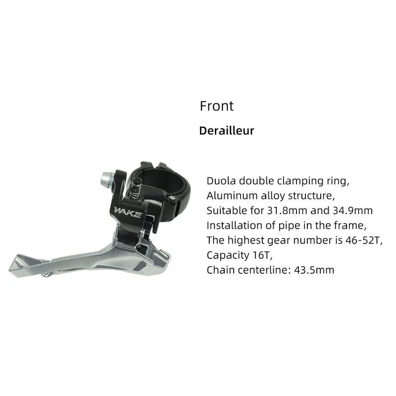 CYSKY Road Bike Front Derailleur 2 Speed, Clip Ring Type Suitable for 31.8/34.9mm Diameter Tube, Compatible with Shimano R2000