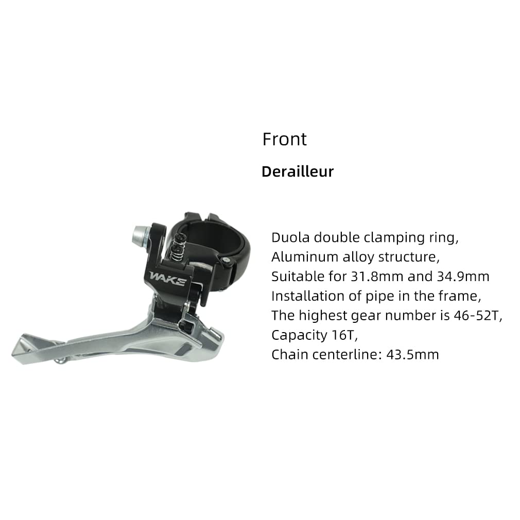 CYSKY Road Bike Front Derailleur 2 Speed, Clip Ring Type Suitable for 31.8/34.9mm Diameter Tube, Compatible with Shimano R2000