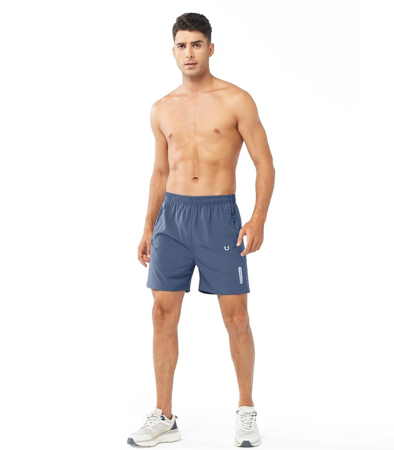 NORTHYARD Men's Athletic Running Shorts Gym Workout 7"/9"/5" Quick Dry Lightweight Sports Basketball Tennis 3 Zipper Pockets FEDERALBLUE-5inch 4XL