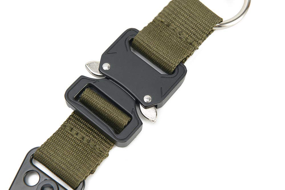 Tactical Key Chains for Mens, EDC Gear Clips Large Military Quick Release Keychain Key Clip for Belt with HK Clip and Stainless Steel Rings Nylon Webbing Rigger Work Carry Tool Molle Accessories
