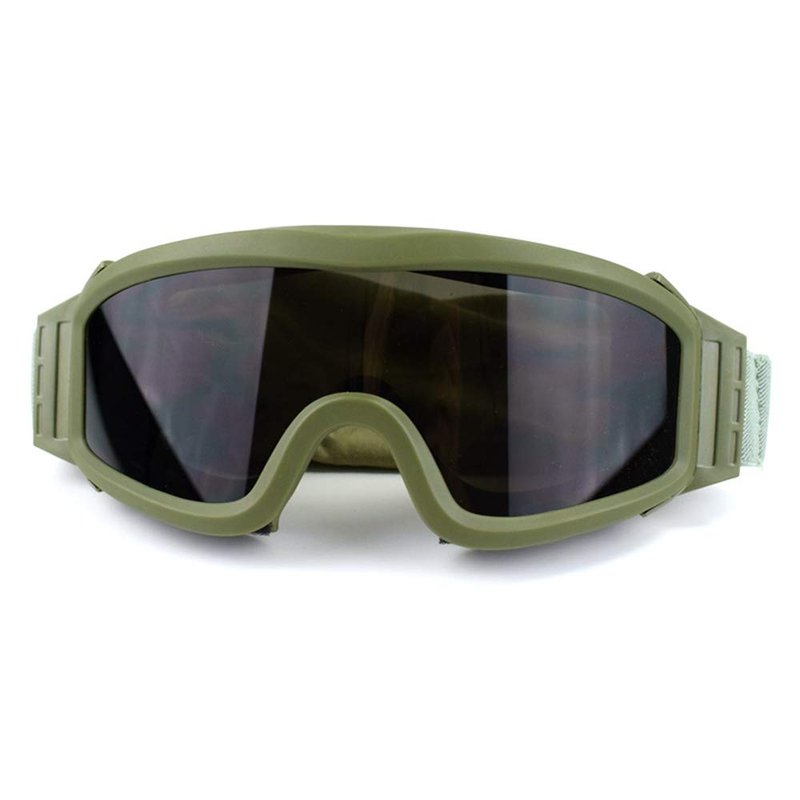 Airsoft Goggles Tactical Safety Glasses with 3 Interchangeable Lenses Anti Fog (Green)